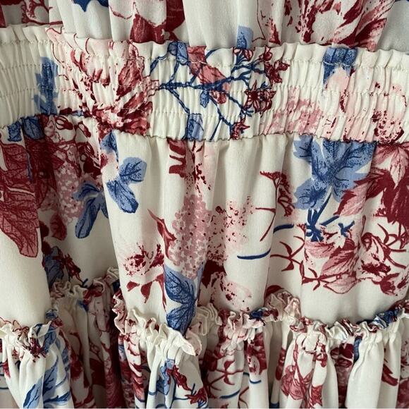 Misa Rare Cecilia Red White Blue Ruffle Mini Dress size small - Picture 9 of 10